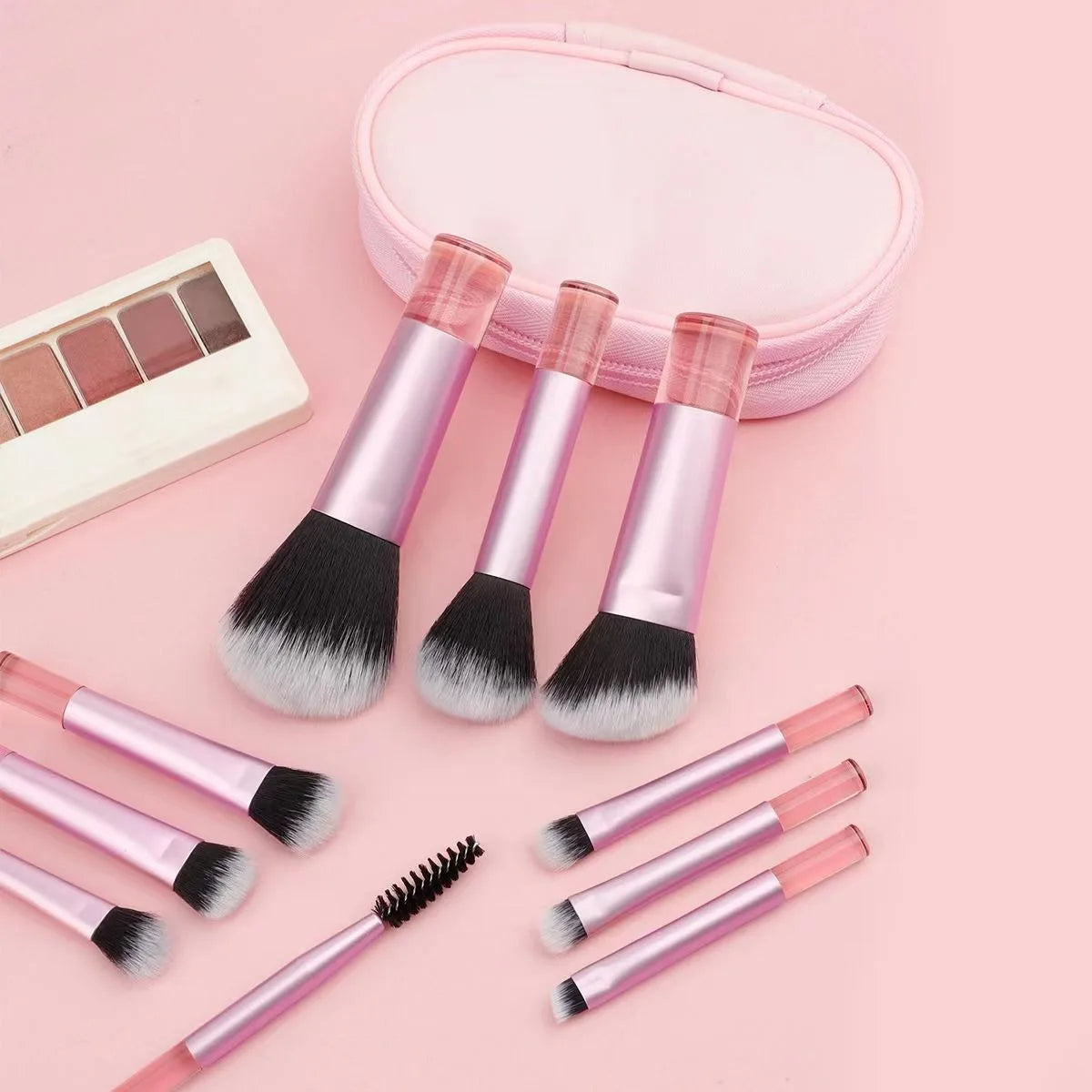 10 Pcs Travel Makeup Brush Set Mini Makeup Brushes Travel Size Small