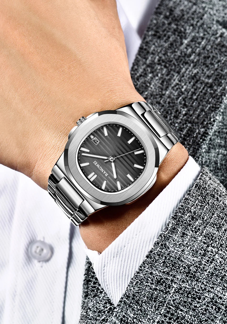 2026 New LIGE Luxury Watch Men Business Waterproof Male Clock Luminous Date Stainless Steel Square Quartz Men Watch Reloj Hombre