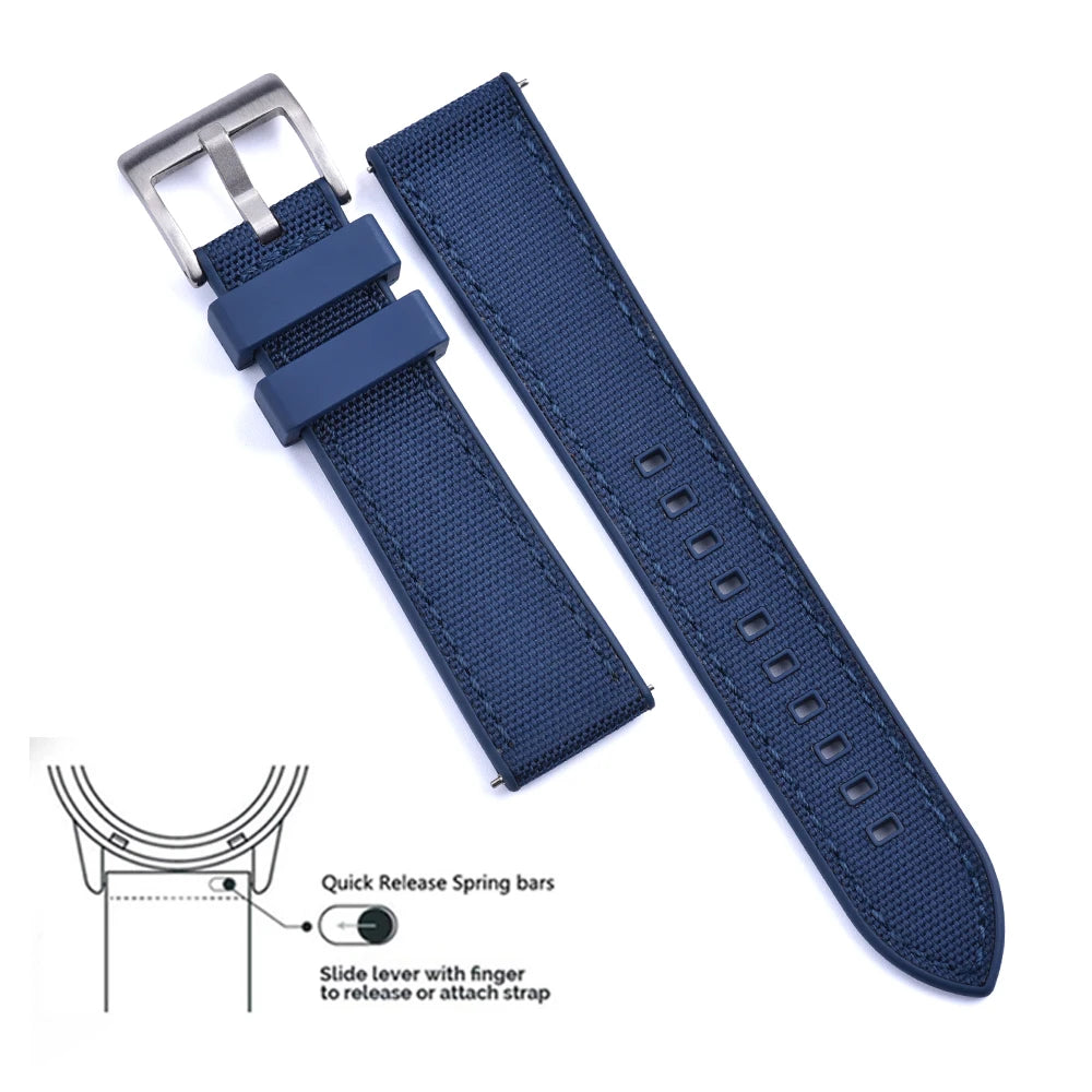 MIG & MIK STYLE™ Hybrid FKM Canvas Watch Strap