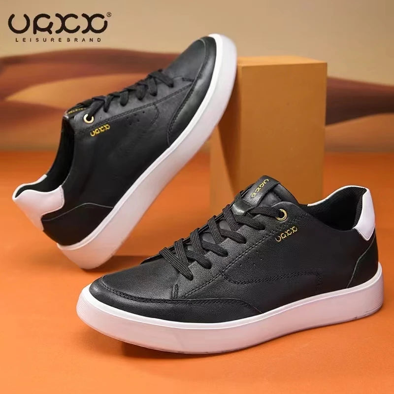 Fashion Men Shoes Men Genuine Leather Shoes Casual Lace-up Shoes Breathable Fashion Sneakers New
