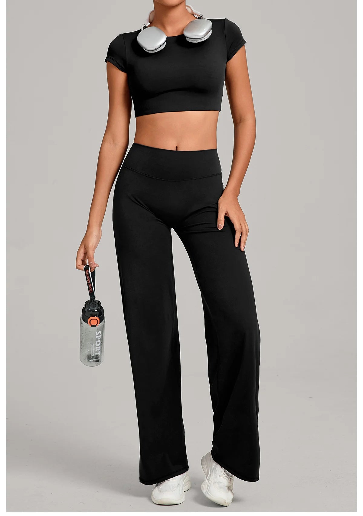 2PCS Yoga Set Women Tracksuit Workout Set Gym Clothes Push Up Fitness Short Sleeves Running Sportwear Sport Outfit Leggings Suit