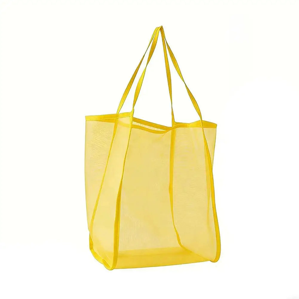 Transparent Mesh Bag Large Capacity Beach Bag Versatile Organizer Handbag Cosmetic Cosmetics Toiletries Storage Bag For Pool