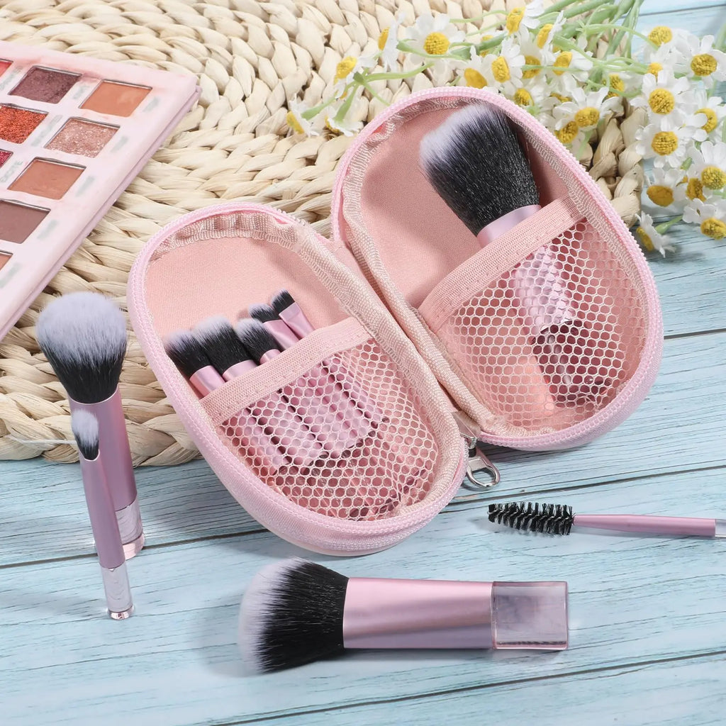 10 Pcs Travel Makeup Brush Set Mini Makeup Brushes Travel Size Small