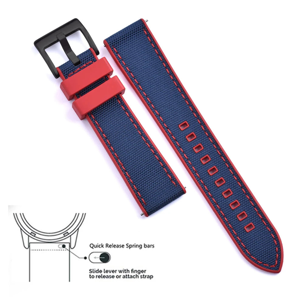 MIG & MIK STYLE™ Hybrid FKM Canvas Watch Strap