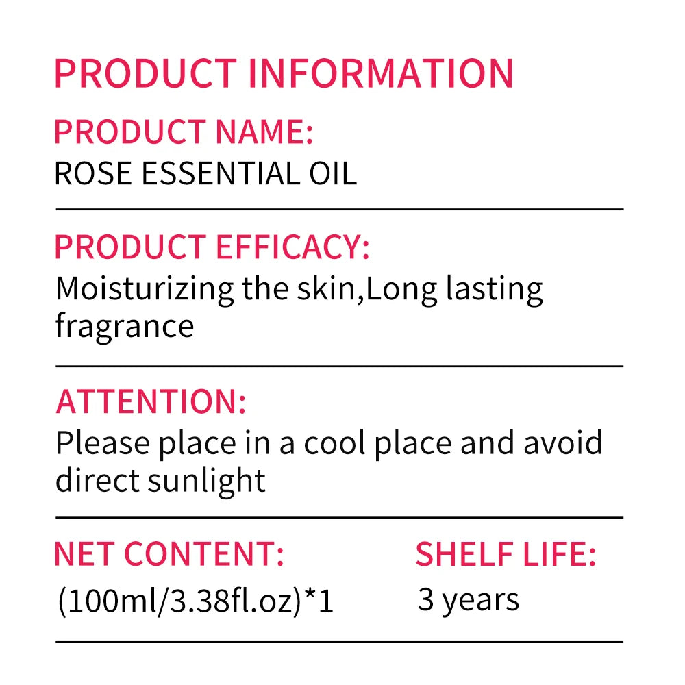 Rose essential oil is suitable for massage, shower, facial skin care and is easy to carry with you when traveling
