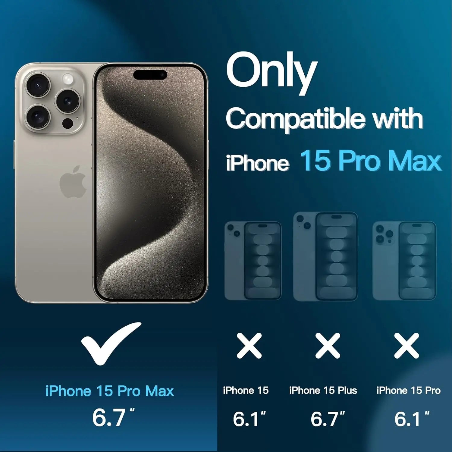 For iPhone 15 Pro Max Tempered Glass