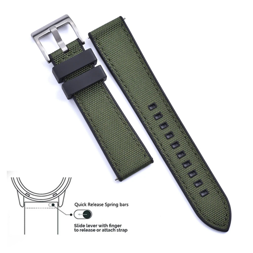 MIG & MIK STYLE™ Hybrid FKM Canvas Watch Strap