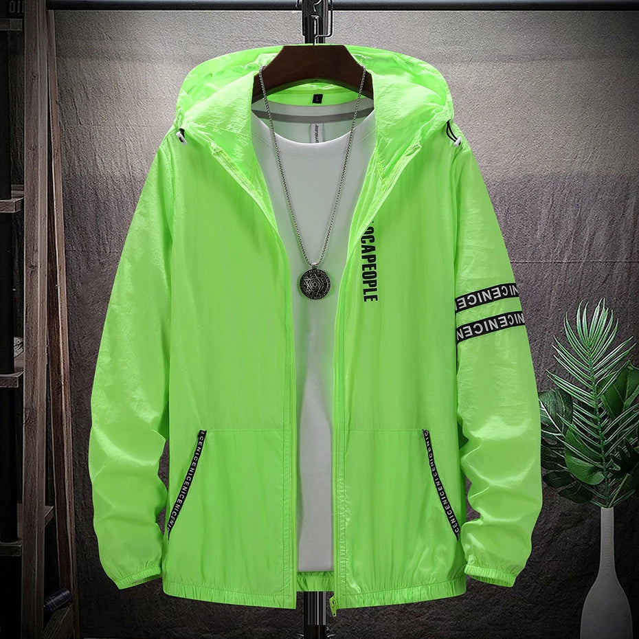 9XL Plus Size Jackets Men's Summer Thin Hooded Windbreaker Lightweight Jackets Man Big Size 7XL 8XL Jackets