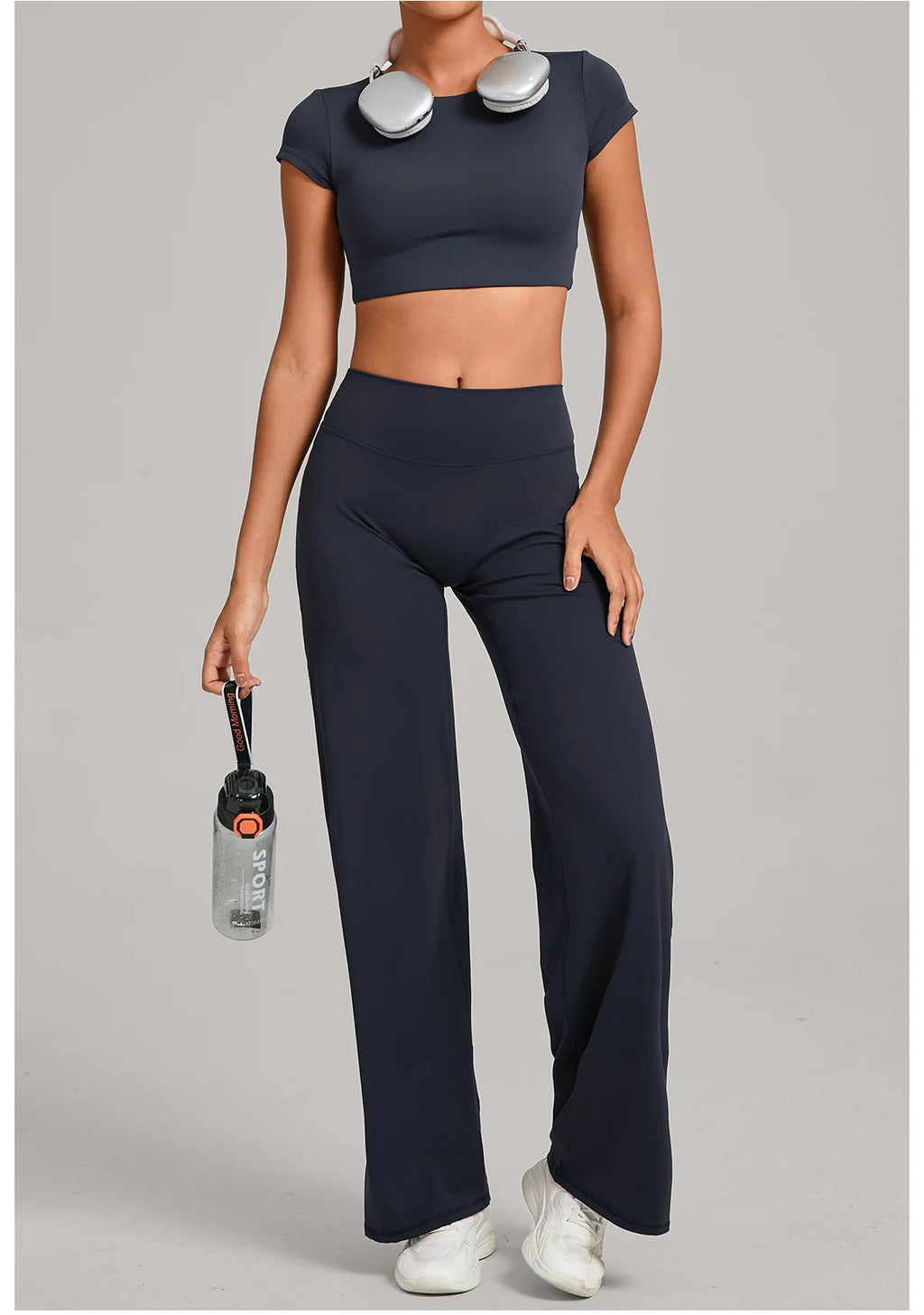 2PCS Yoga Set Women Tracksuit Workout Set Gym Clothes Push Up Fitness Short Sleeves Running Sportwear Sport Outfit Leggings Suit