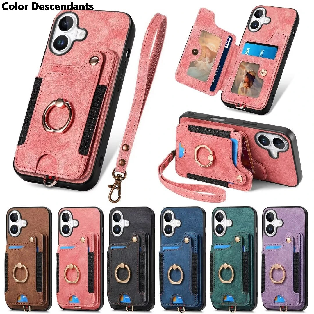 For Nothing CMF Phone 1 2024 Anti-theft brush Leather Card Case For Nothing CMF Phone1 Ring Back Cover CMF Phone 1 Funda