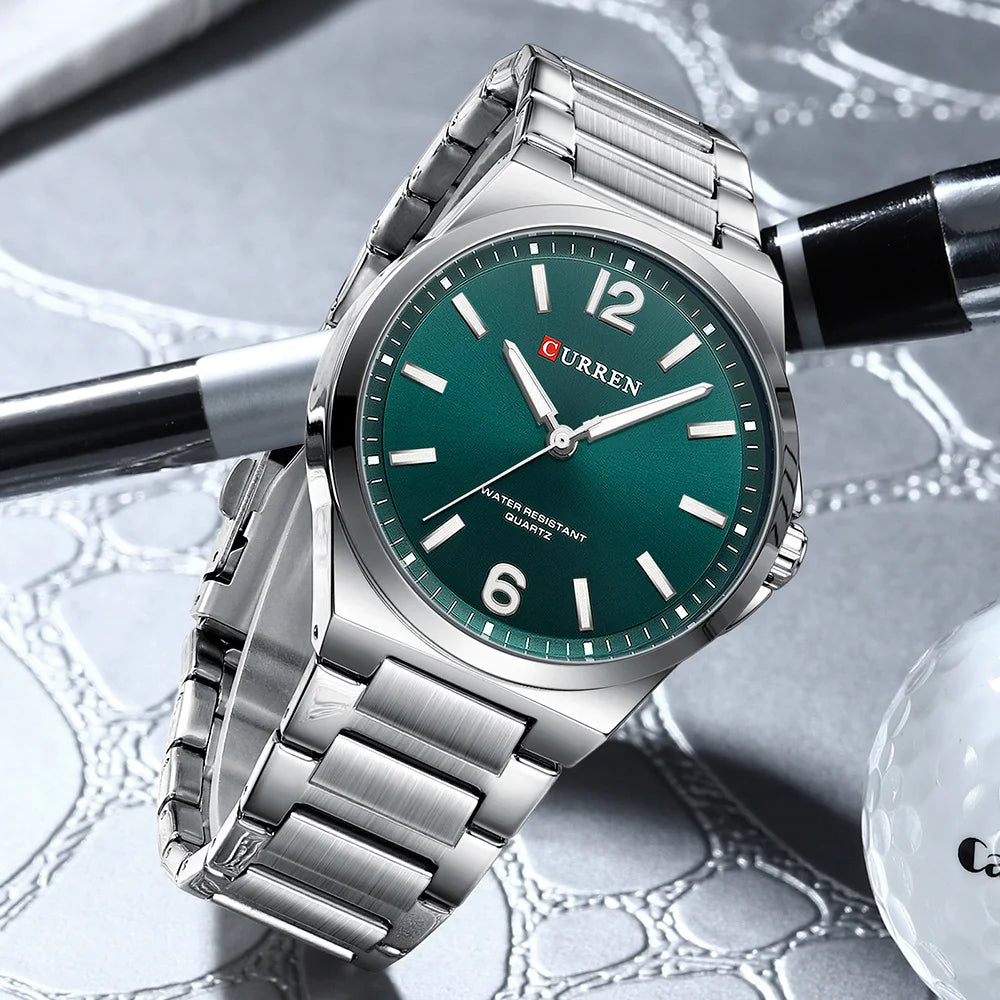 CURREN Men Quartz Movement Watch Waterproof Luminous Men's Watch, Stainless Steel Strap Business Watches