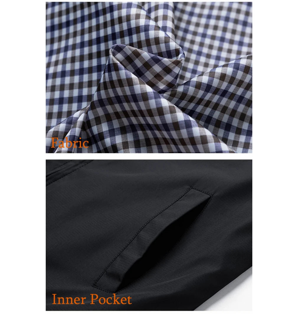 Spring Men's Lightweight Jackets Fashion Lapel Business Jackets for Men Outdoor Windbreaker Golf wear Bomber Coats Men Clothing