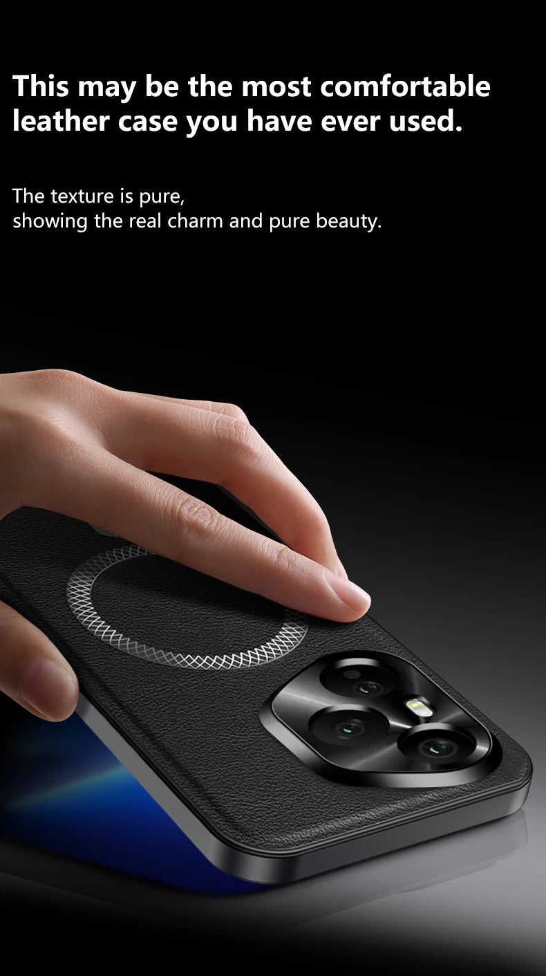 Magnetic Case for Honor 400 Pro 400 Global Version Cover Leather Soft Shockproof Mag-safe Metal Camera Protector Shell Fundas
