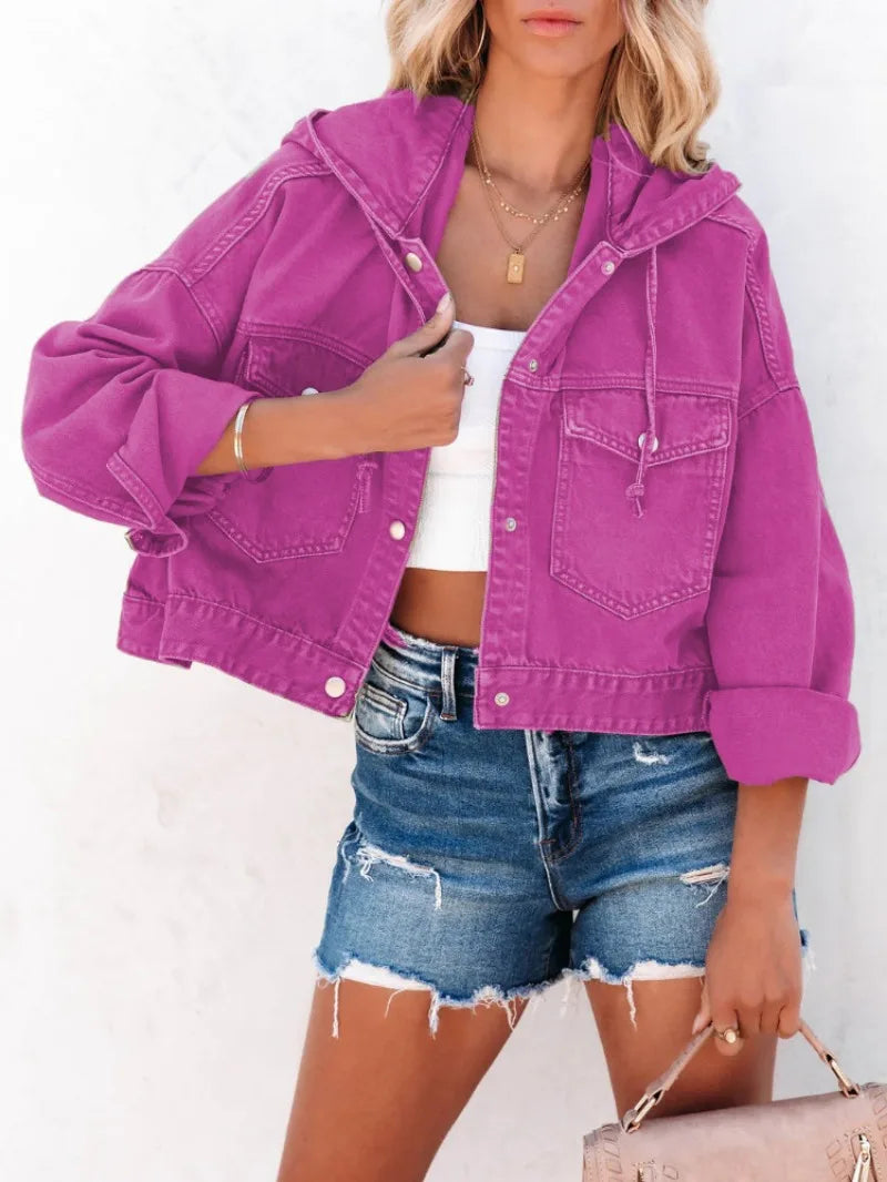 MIG & MIK STYLE™ Women's Vintage Hooded Denim Jacket