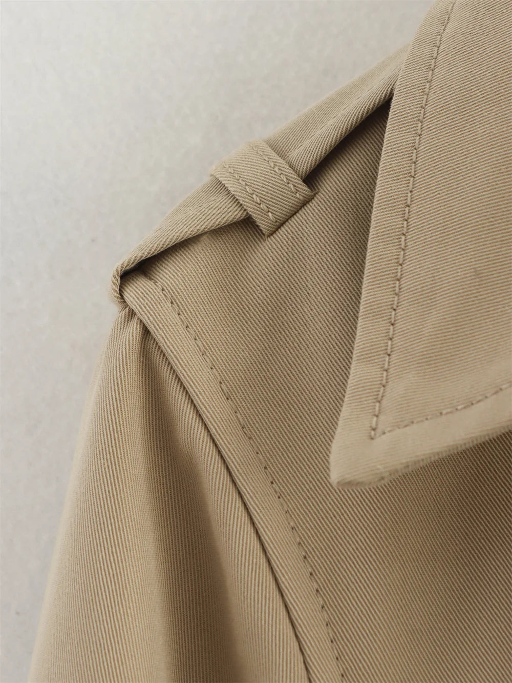 Ladies Vintage Cropped Trench Spring Autumn Jacket Women Streetwear Double Breasted Long Sleeve Top Female Chic Coat Outfits