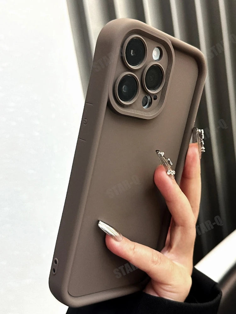 For Xiaomi Mi 13 Lite 5g Matte Soft Silicone Case On Mi13 13lite Airbag Bumper Shockproof Coffee Back Cover Xiaomi13lite 2024