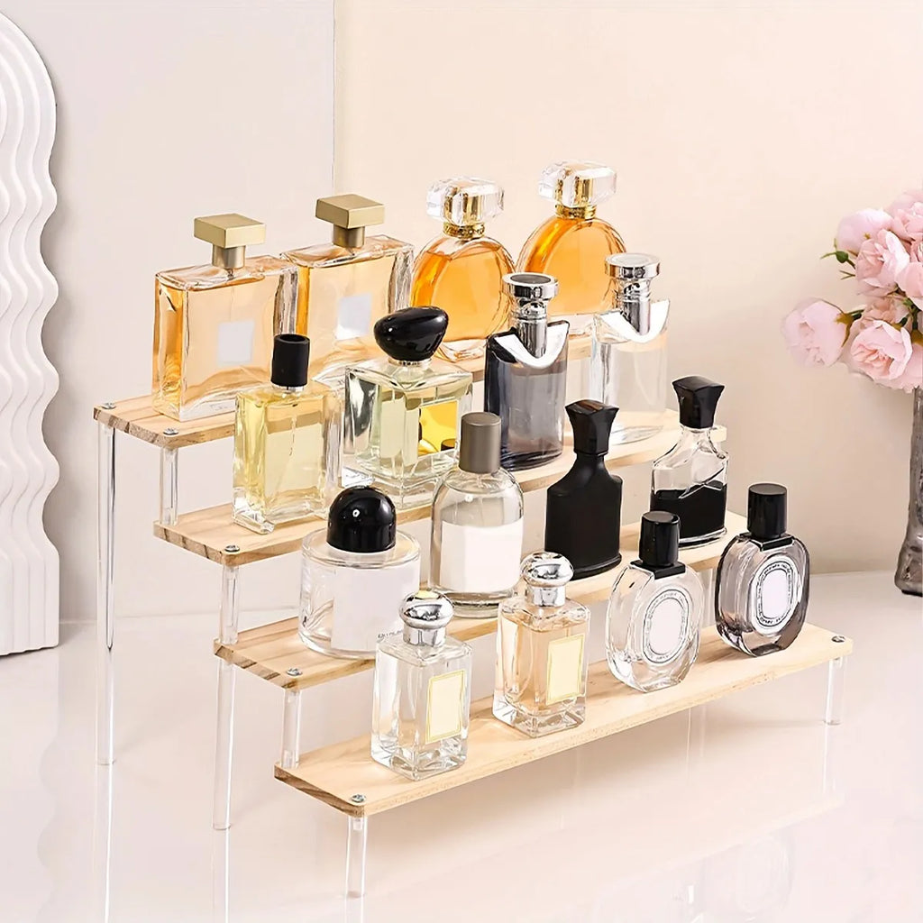 Wooden Transparent Display Rack, Perfume Storage Rack, Multi-Functional Decoration Rack, Used for Cosmetics, Nail Polish, Dolls