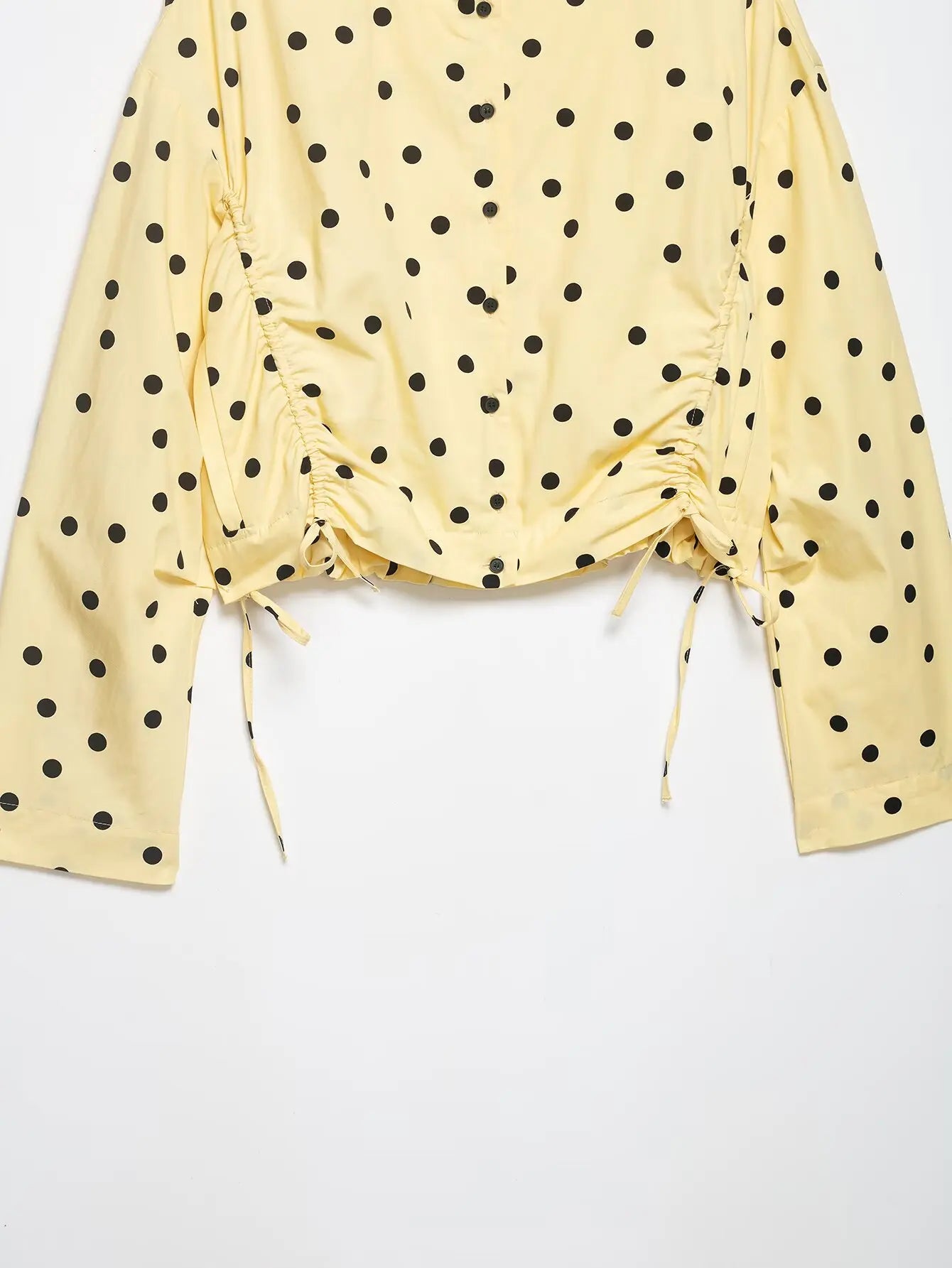 Women's Polka Dots Jacket with Tie New 2026 Spring Long Sleeve High Collar Loose Women Versatile Short Coats Chic Female Jackets