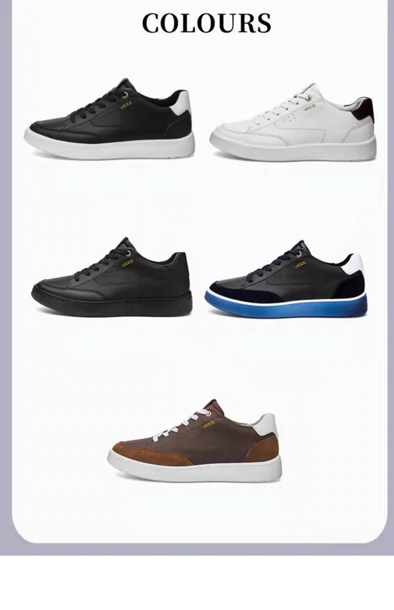 Fashion Men Shoes Men Genuine Leather Shoes Casual Lace-up Shoes Breathable Fashion Sneakers New