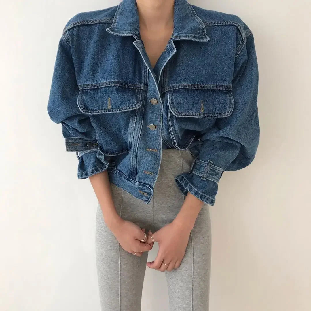 MIG & MIK STYLE™ Women's Cropped Streetwear Denim Jacket