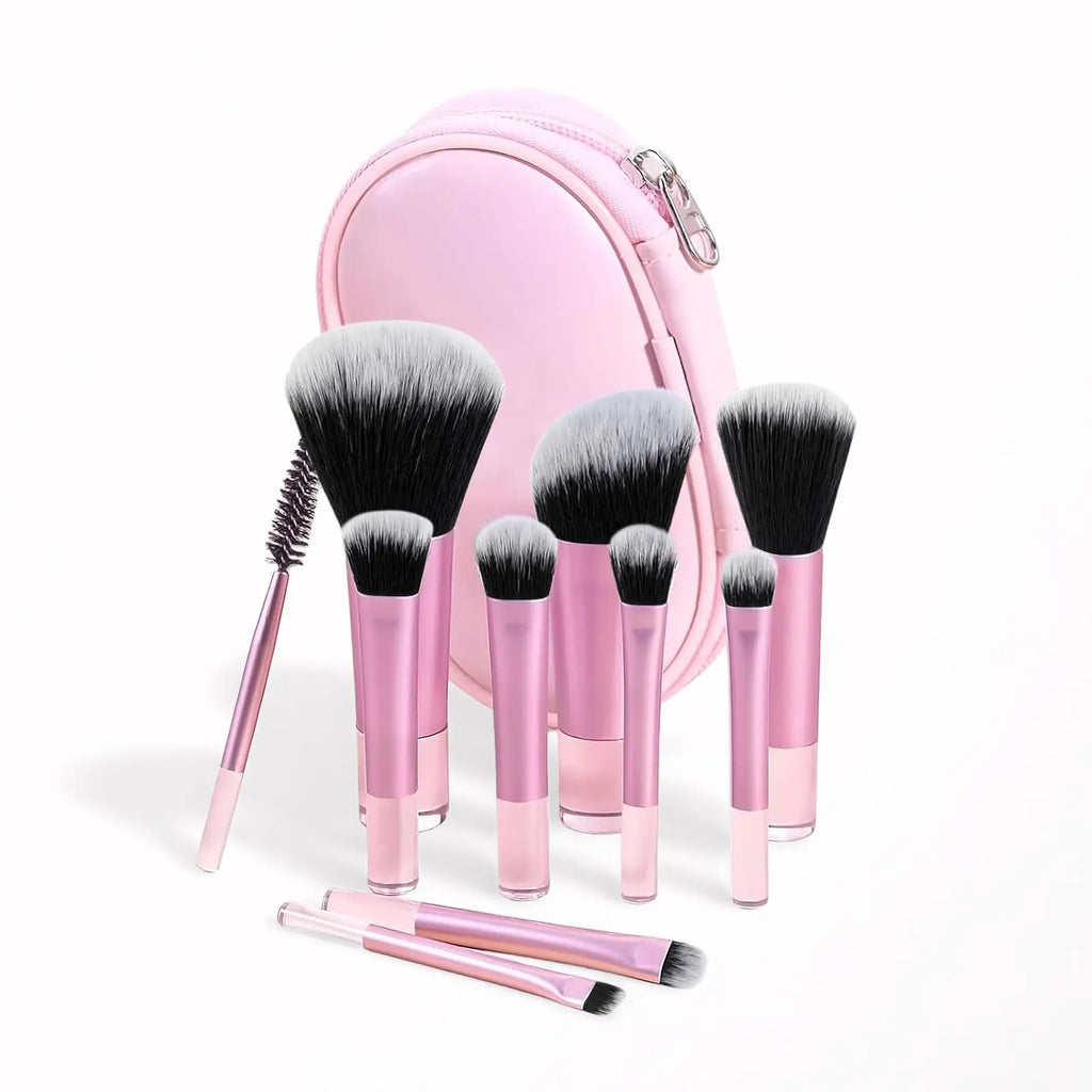10 Pcs Travel Makeup Brush Set Mini Makeup Brushes Travel Size Small