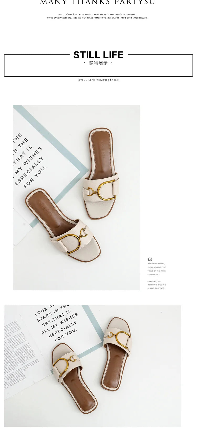 Women's Flat Slippers Summer Leather Square Toe Women Flats Flip Flops Designer Ladies Slides Sandals Women Shoes Luxury Sandals