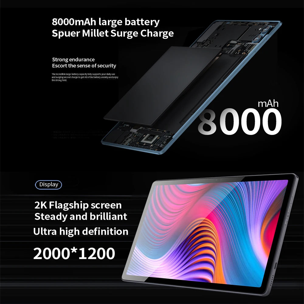 2026 New Google Pad 10.1 Inch Tablets Octa Core HD Display 8GB RAM 256GB ROM Dual 4G LTE 5G WiFi Android Tablet PC 8000mAh