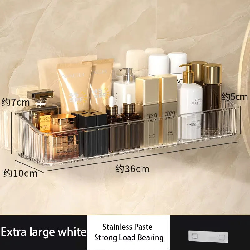 Punch-free Light Luxury Bathroom Storage Rack Toilet Wash Basin Wall Mount Toilet Wall Cosmetics Storage Rack