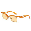 JNPCXI Retro Unique Rimless Square Sunglasses Fashion Ocean Lens Shades Brand Designer Men Punk Mirror Sun Glasses