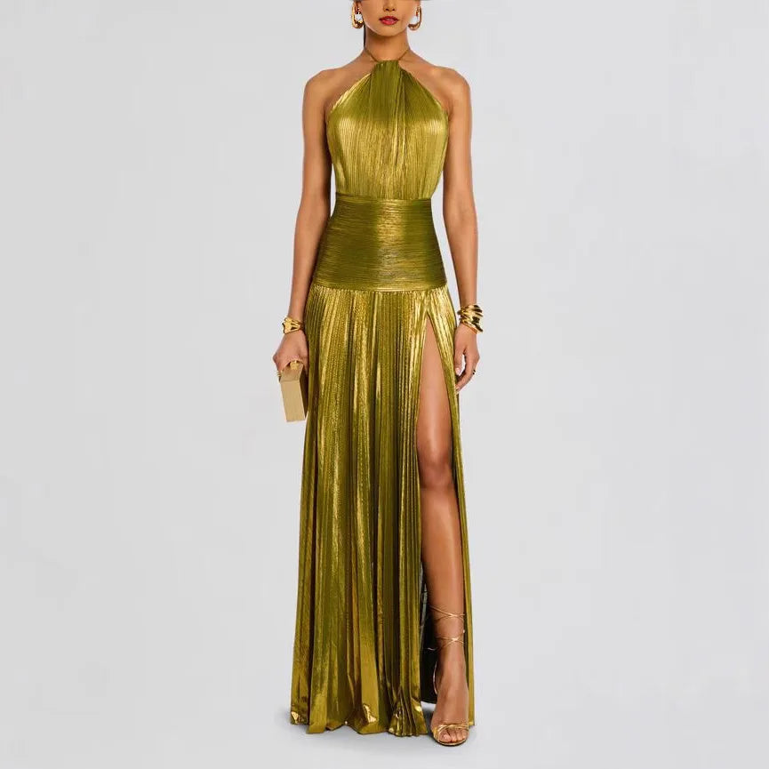 Luxury Off-Shoulder Halter Corset Gown