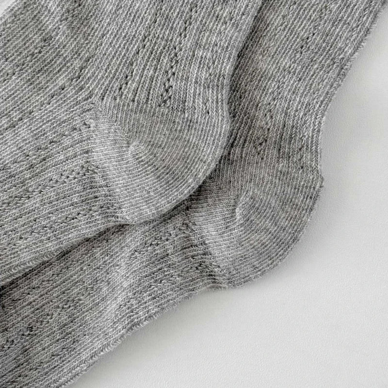Summer Baby Hollow Out Socks Cute Bow Mesh Cotton Princess Knee High Socks Breathable Thin Non-slip Children Socks 2-12Years