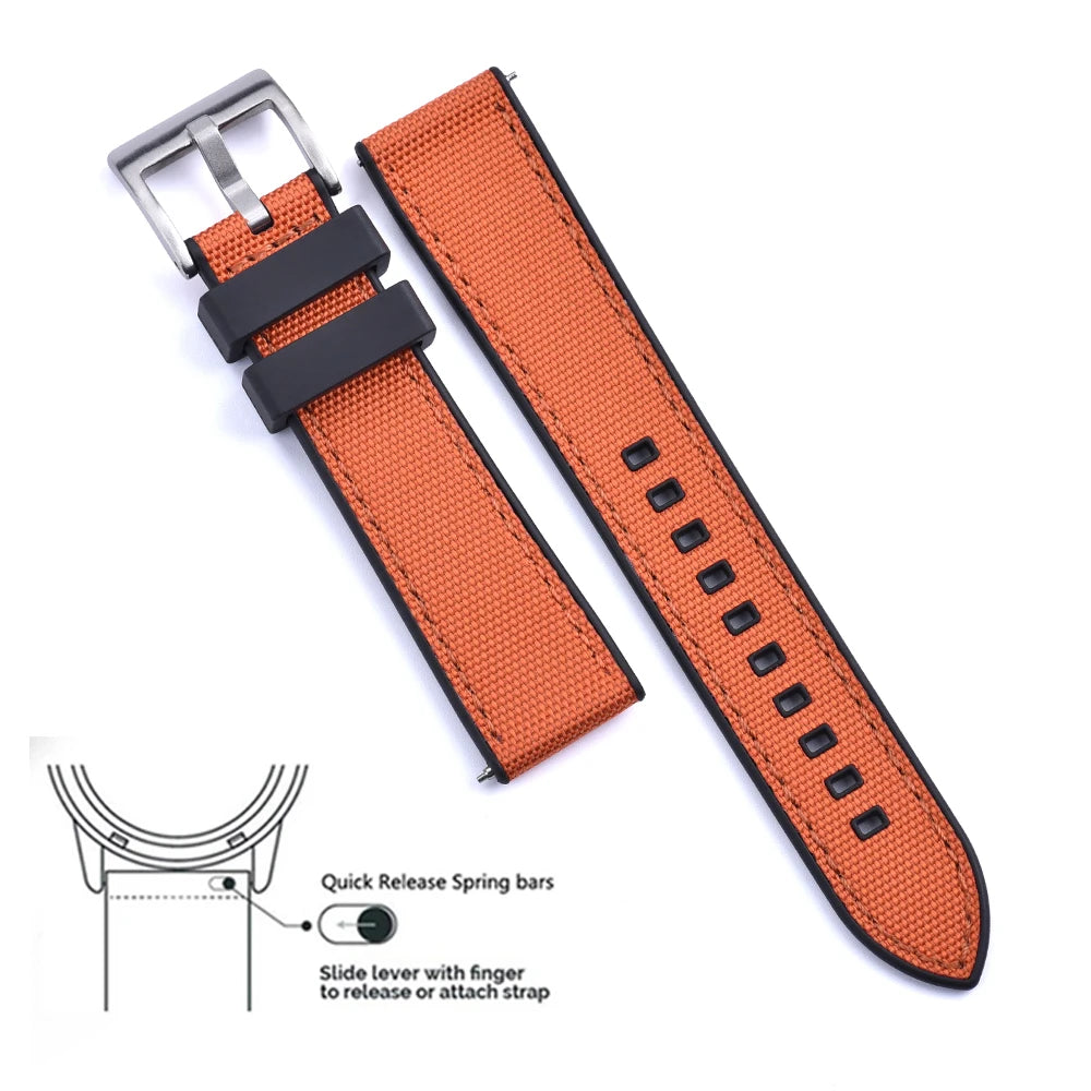 MIG & MIK STYLE™ Hybrid FKM Canvas Watch Strap