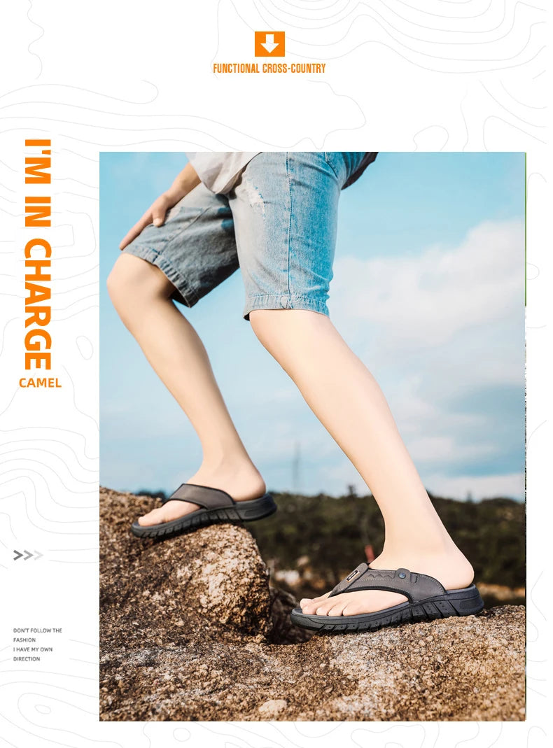 Mens Casual Slippers Summer Outdoor Open Toe Beach Shoes Soft Bottom Comfortable Vacation Indoor Sandals Fashion Non Slip Breath