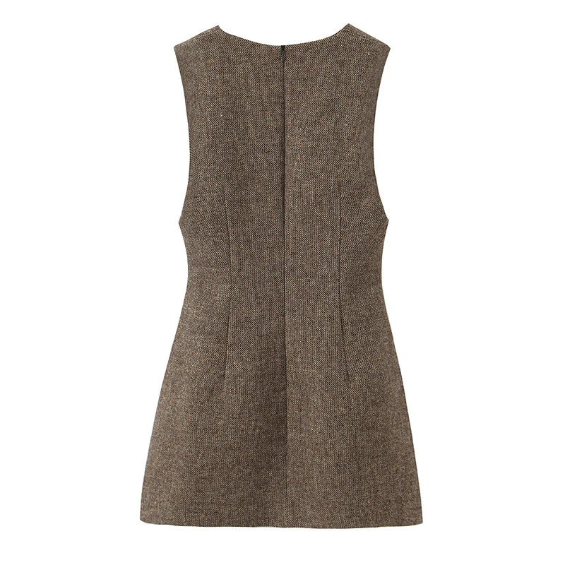 YENKYE High Quality Women Sexy V Neck Sleeveless A-line Mini Tank Dresses Chic Lady Elegant Vestidos