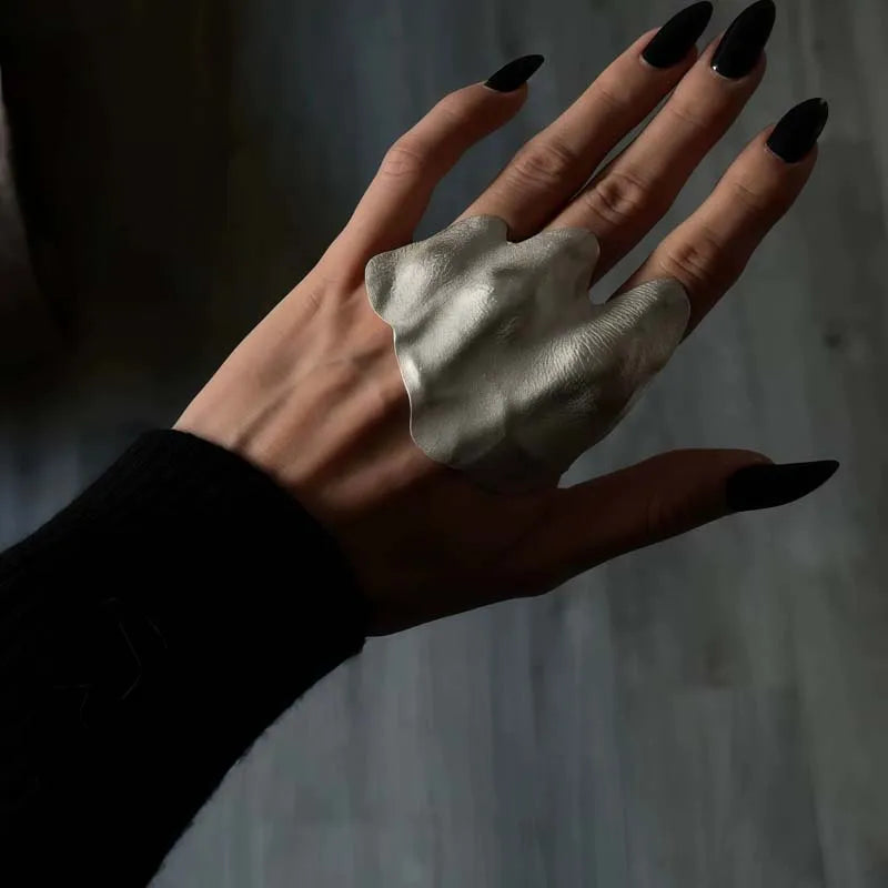 Hiphop Punk Irregular Pleated Knuckle Rings for Women Men Minimalist Exquisite Joint Finger Rings Y2K Gothic Jewelry Gift