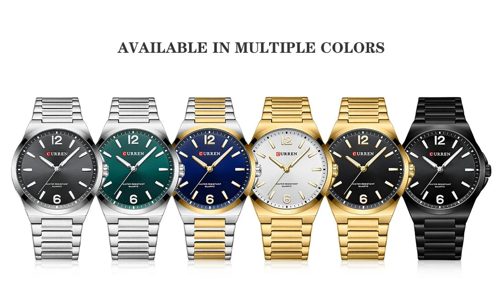 CURREN Men Quartz Movement Watch Waterproof Luminous Men's Watch, Stainless Steel Strap Business Watches