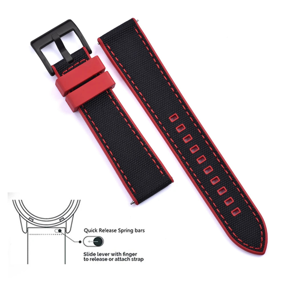 MIG & MIK STYLE™ Hybrid FKM Canvas Watch Strap