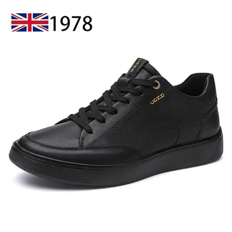 Fashion Men Shoes Men Genuine Leather Shoes Casual Lace-up Shoes Breathable Fashion Sneakers New