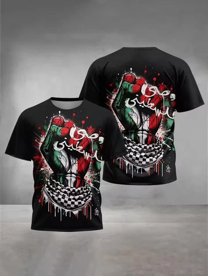 New Syria Flag Graphic Men's T-shirt Casual Short Sleeved Tees Men Sports Football Jersey Tshirt Summer Daily Camiseta Hombre