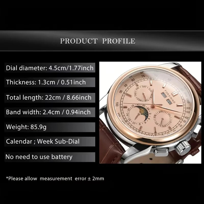 MIG & MIK STYLE™ Retro Moon Phase Automatic Watch