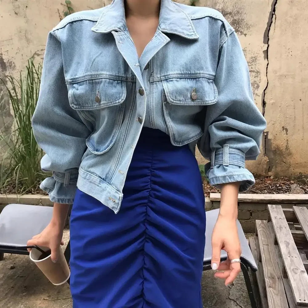 MIG & MIK STYLE™ Women's Cropped Streetwear Denim Jacket