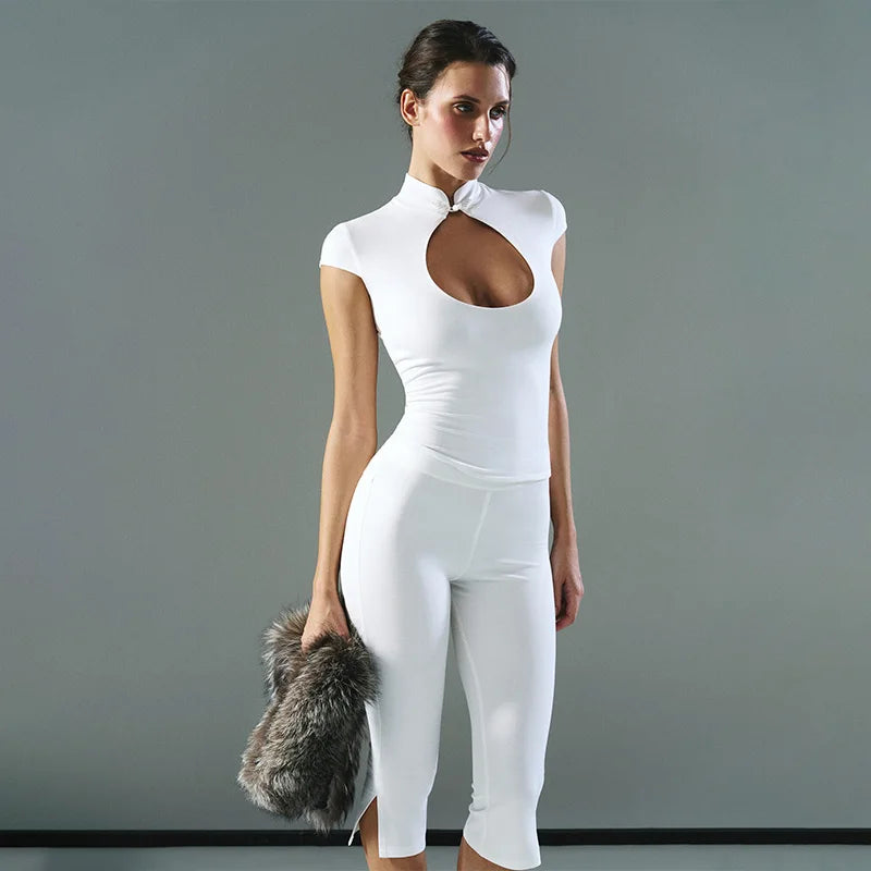 MIG & MIK STYLE™ Hollow-Out Waist-Cinching Crop Top