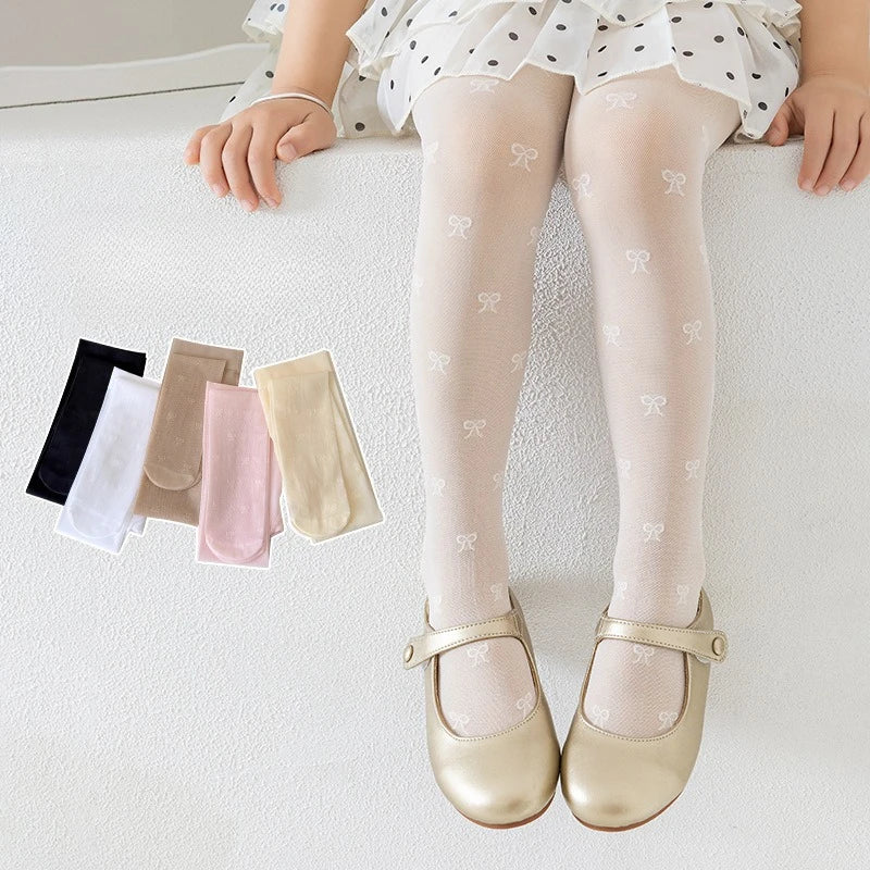 Spring Summer Thin Silk Pantyhose Girls Fashion Solid Color Series Ballet Tights Children Breathable Dance Leggings Stocking