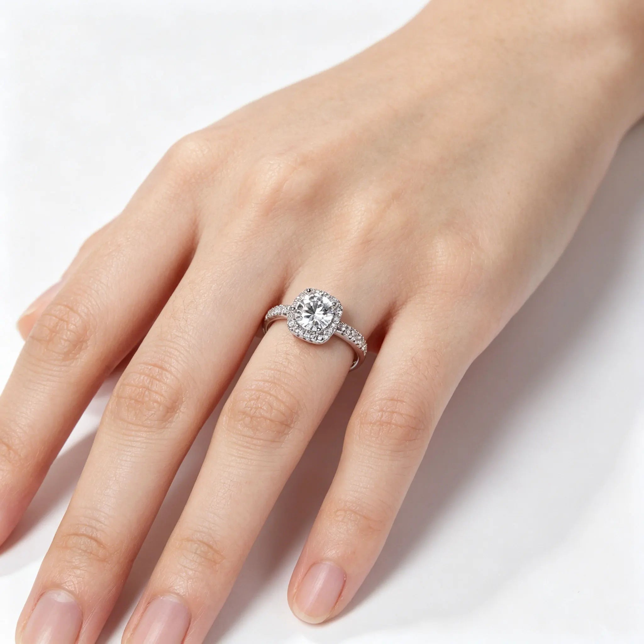 LYEE CYEE 925 sterling silver moissanite women's ring 3-carat D-color wedding ring square bag ring for men and women elegant style engagement wedding ring Valentine's Day gift birthday/holiday jewelry