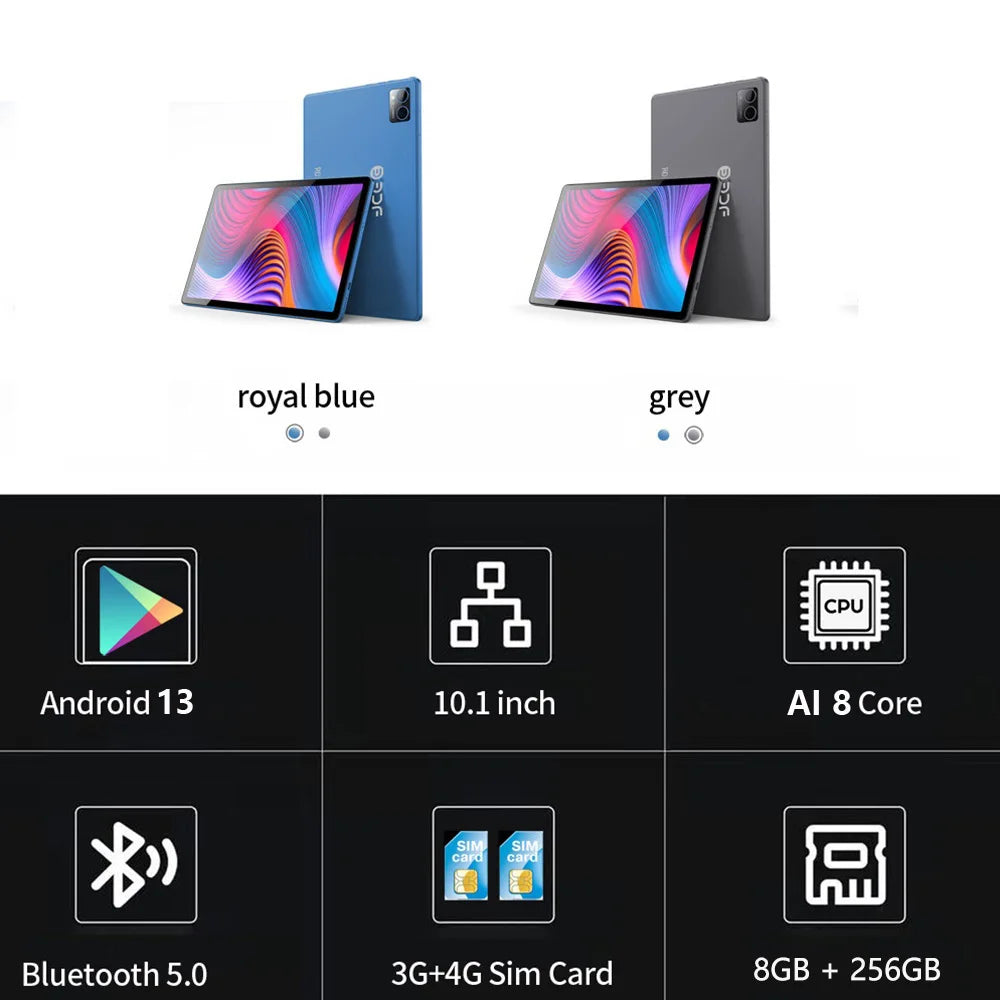 2026 New Google Pad 10.1 Inch Tablets Octa Core HD Display 8GB RAM 256GB ROM Dual 4G LTE 5G WiFi Android Tablet PC 8000mAh