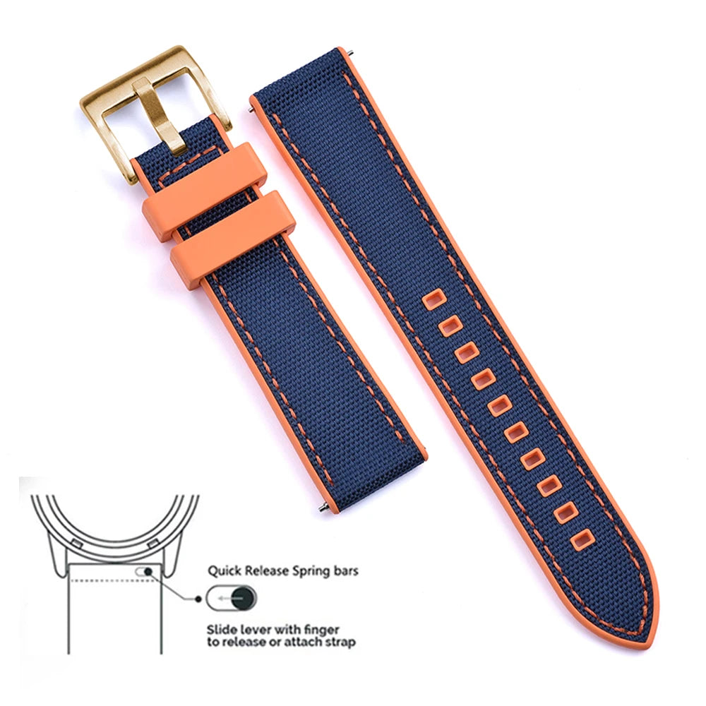 MIG & MIK STYLE™ Hybrid FKM Canvas Watch Strap
