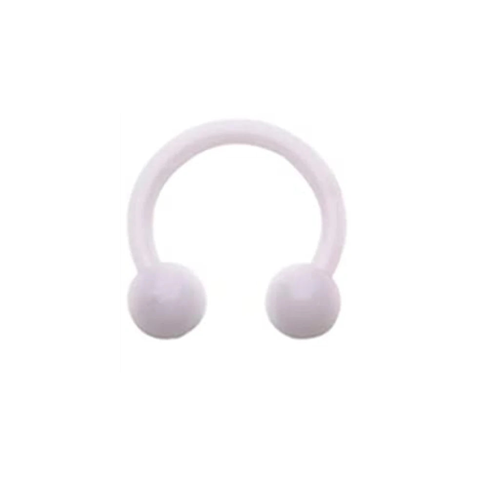 16G Bioflex Acrylic Curved Barbell Horseshoe Lip Eyebrow Rings Piercing Retainer Plastic Flexible Nose Septum Belly Piercing