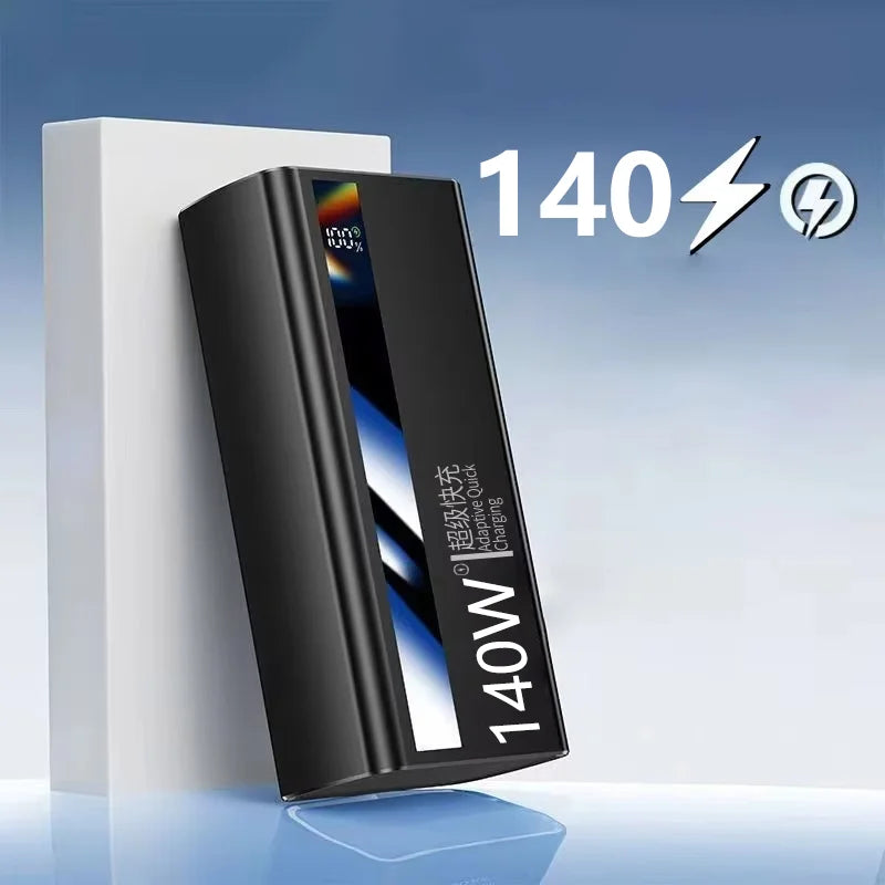 Lenovo 500000mah 140w Outdoor Large Capacity Power Bank Fast Charging External Spare Battery With Led Light Universal Multi New
