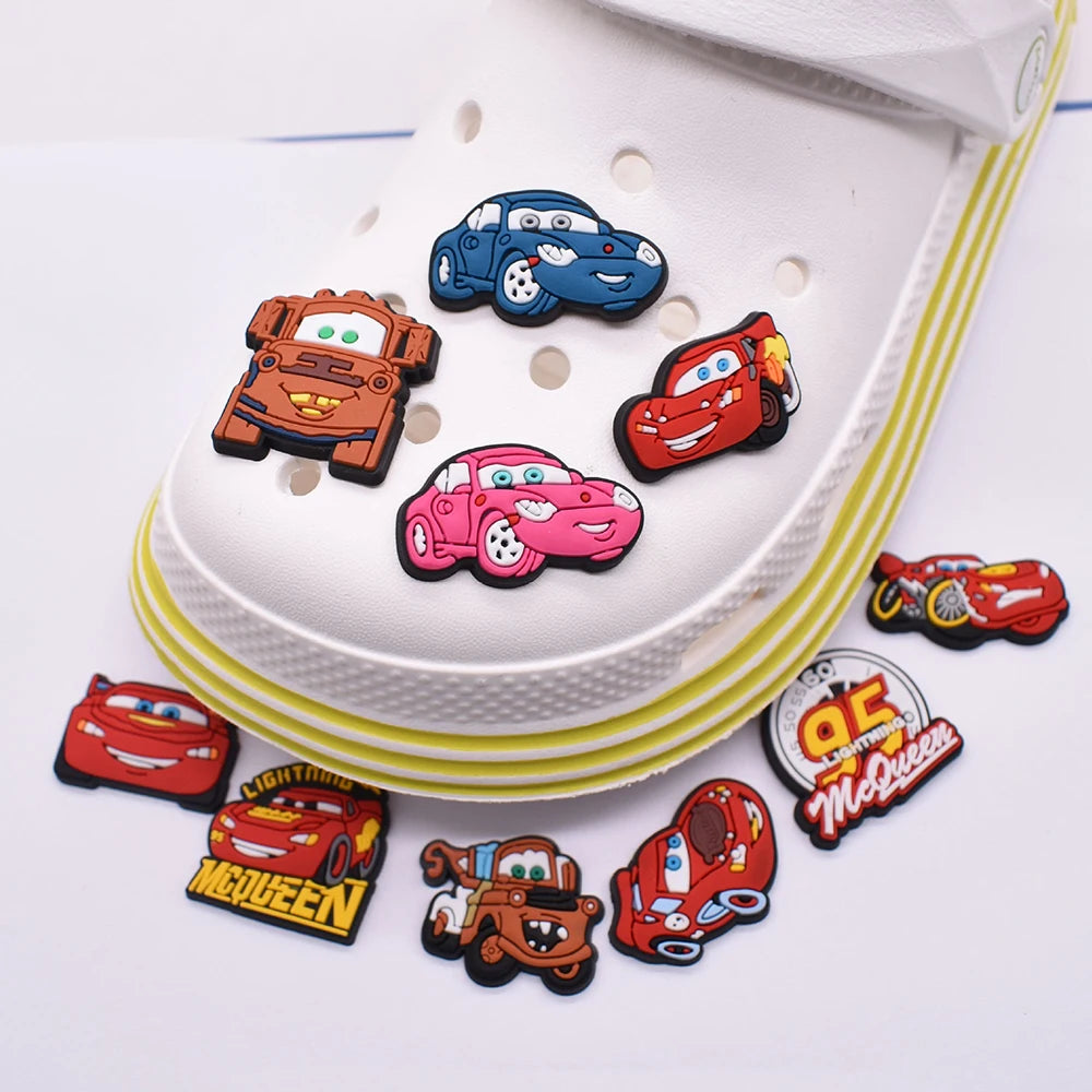 Hot Sales Potdemiel Cartoon Car Series PVC Shoe Charms Accessories Detachable DIY Shoe Decorations Buckle Creativity Gifts