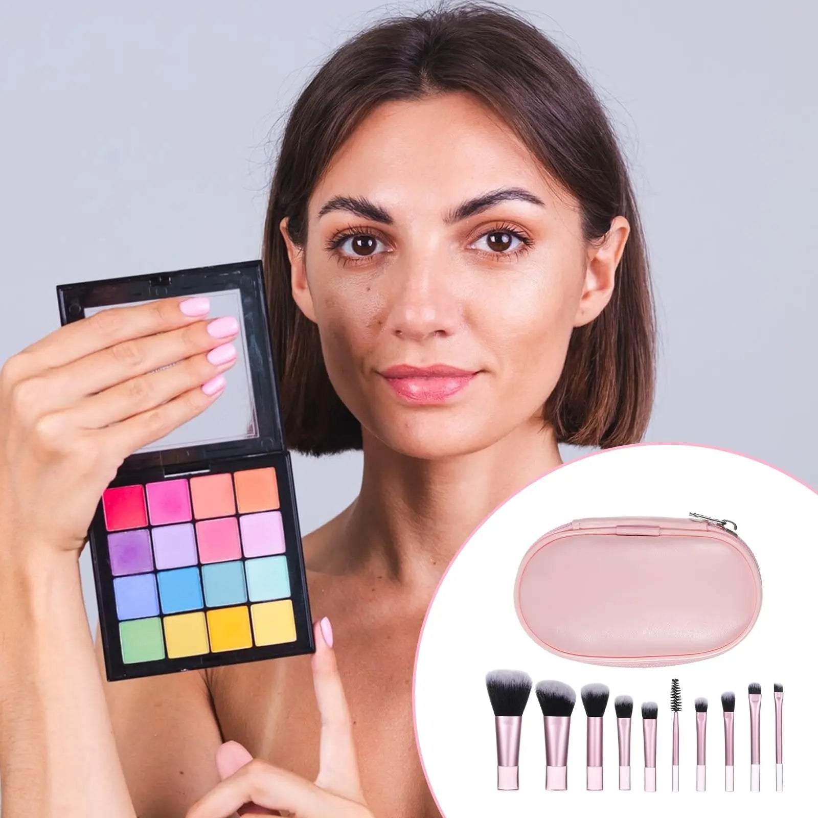 10 Pcs Travel Makeup Brush Set Mini Makeup Brushes Travel Size Small
